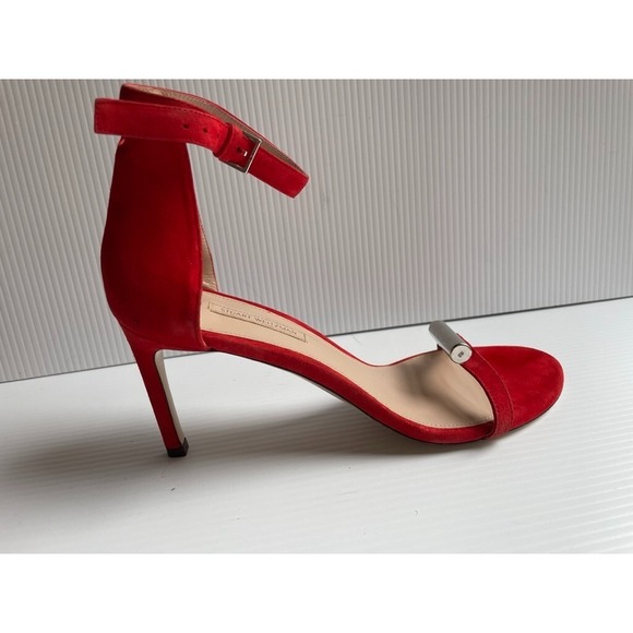 Stuart Weitzman Shoes - Stuart Weitzman Nudist 75 Cylinder Sandal  Red Suede Size US 10 M NWT